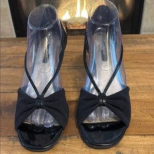 Reba Black High Heel Sandals with Ankle Strap